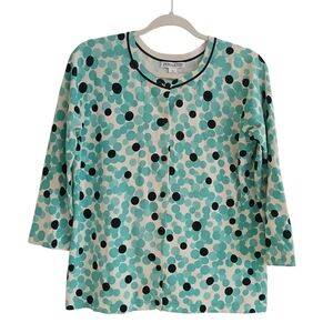 NWOT PENDLETON Silk Cardigan Polka Dot Women's M Preppy Quiet Luxury
